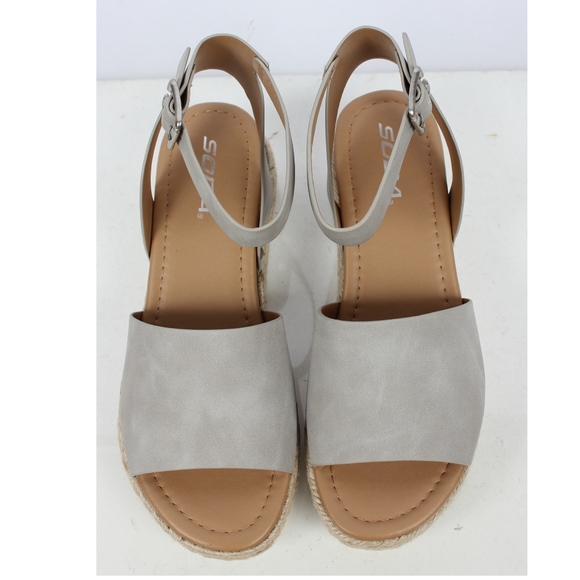 Size 5.5 Grey Open Toe Halter Ankle Strap Espadrille - Picture 4 of 5